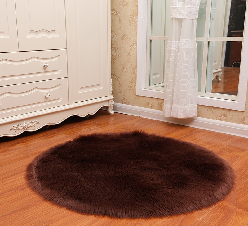 Round Soft Faux Sheepskin Fur Area Rugs - Image 6