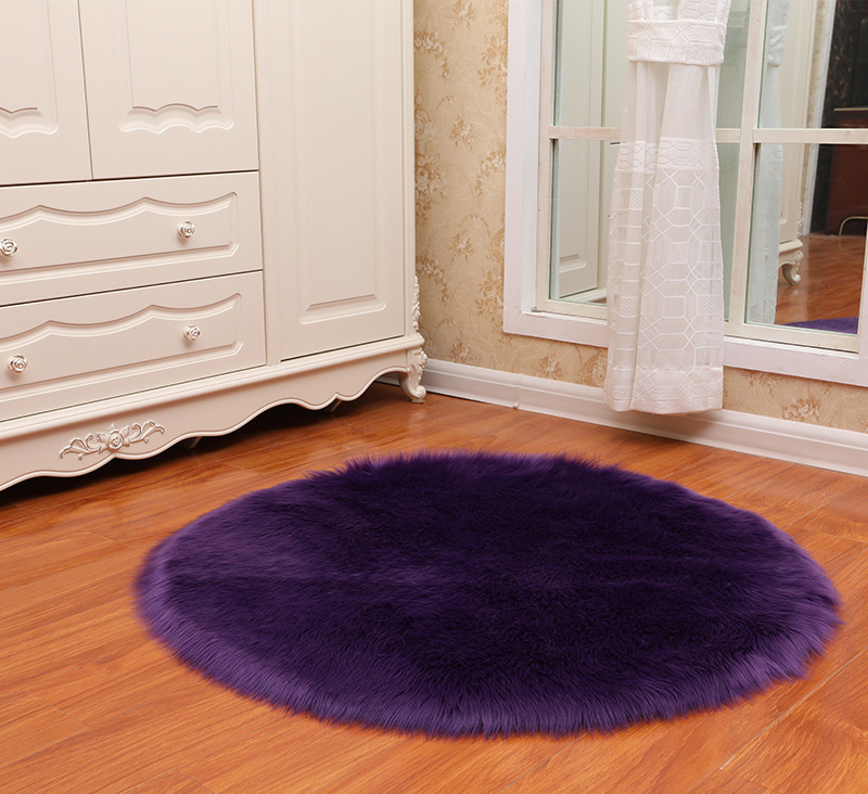 Round Soft Faux Sheepskin Fur Area Rugs - Image 3