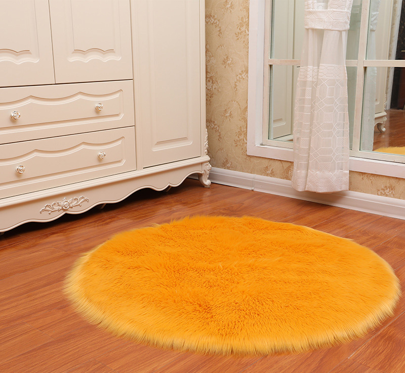 Round Soft Faux Sheepskin Fur Area Rugs - Image 4