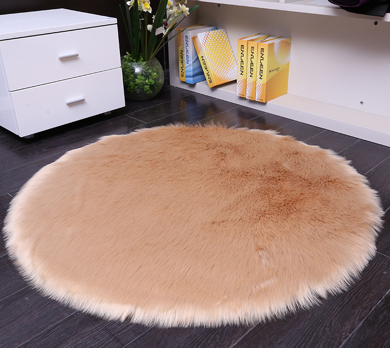 Round Soft Faux Sheepskin Fur Area Rugs - Image 5